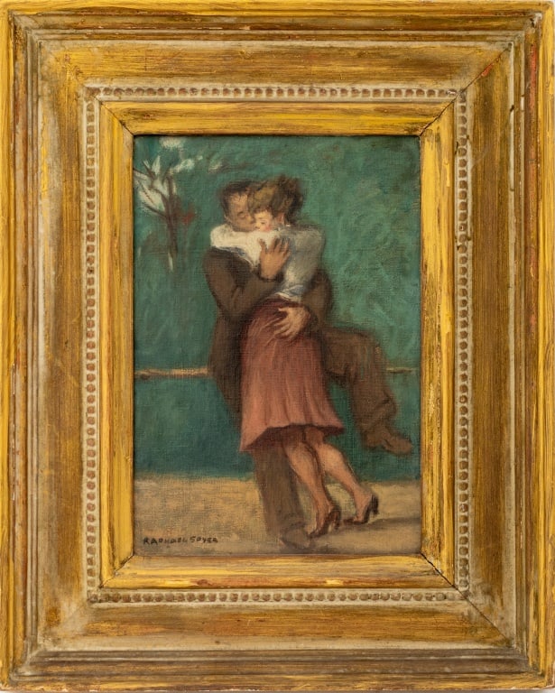 Raphael Soyer Couple Embracing Oil on Canvas (1 of 8)