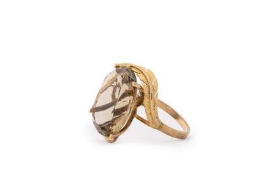 14K Yellow Gold Smoky Quartz Ring