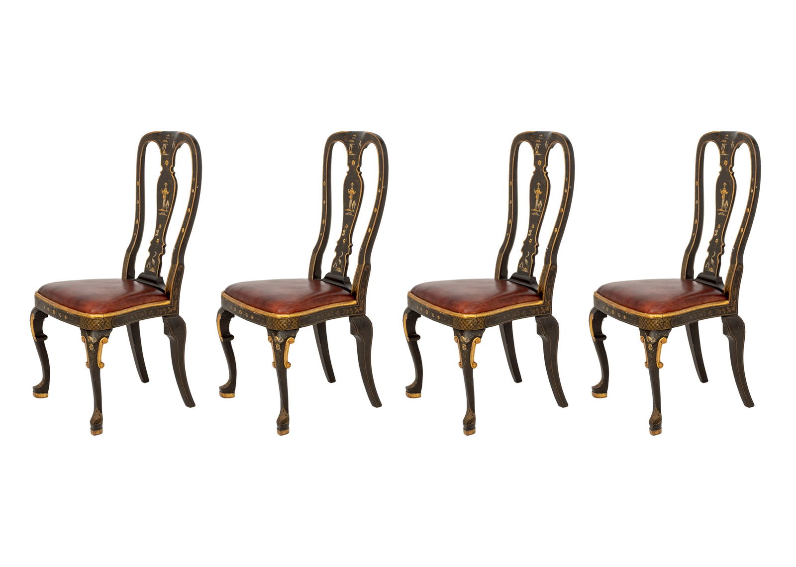 George II Style Chinoiserie Dining Chairs, 4 (1 of 5)