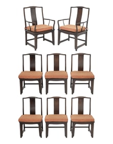 Chinese Hardwood Dining Chairs, 8