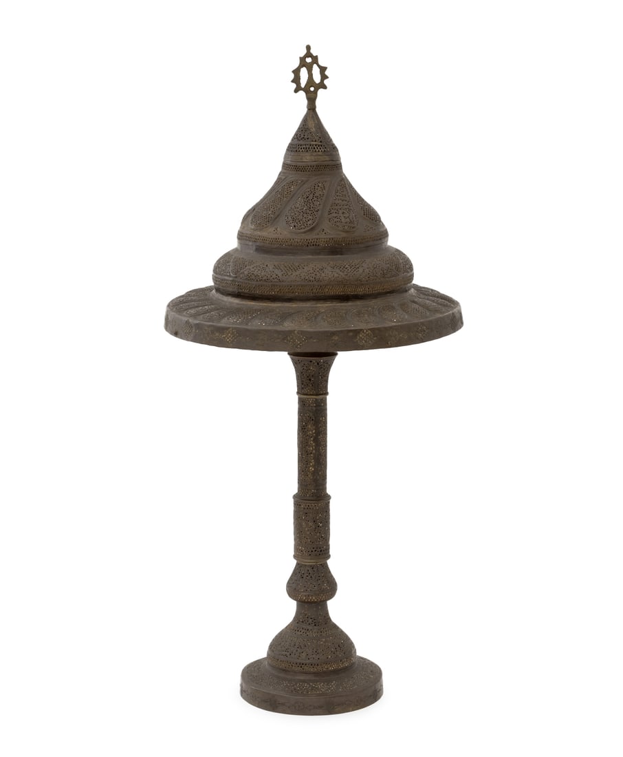 Moroccan Pierced Brass Table Lamp, ca. 1900 (1 of 6)