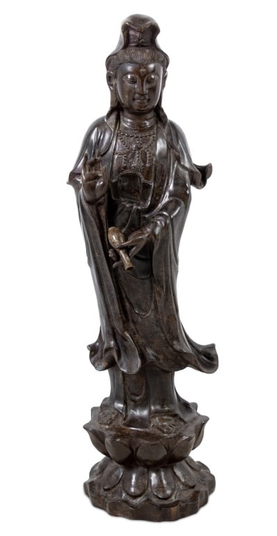 Chinese Guanyin Patinated Bronze Sculpture (1 of 4)