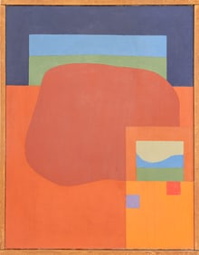 Asher Derman "Going Away" Oil on Canvas, 1965