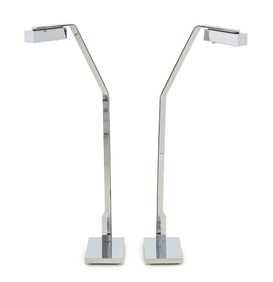 Casella Modern Chrome-Plated Floor Lamps, Pair