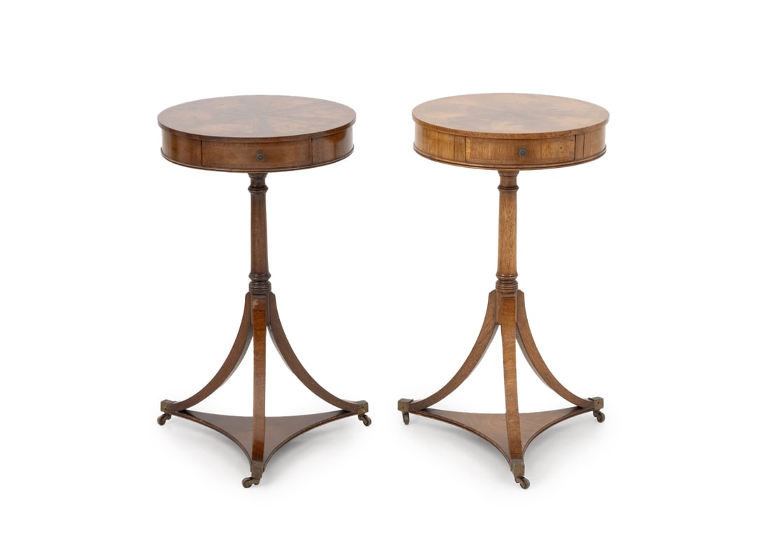 Biedermeier Style Flame Mahogany Side Tables, Pair (1 of 7)