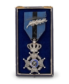 Belgian Order of Leopold II Silver & Enamel Badge