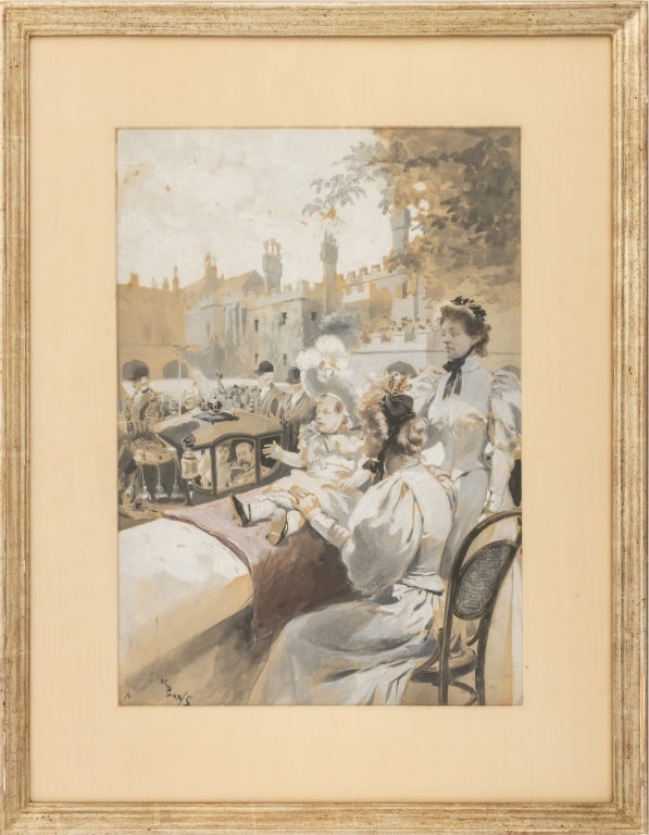 Louis Van Parys Figural Landscape Gouache (1 of 5)