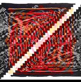 Hermes "Cavalcadour" Silk & Cashmere Shawl: Hermes "Cavalcadour" Pattern Silk Cashmere Blend Shawl, marked "Hermes Paris" in print and with label. 55" L x 55" W. Provenance: From a New York City Collection. Keywords: Scarf, Designer, French, Lu