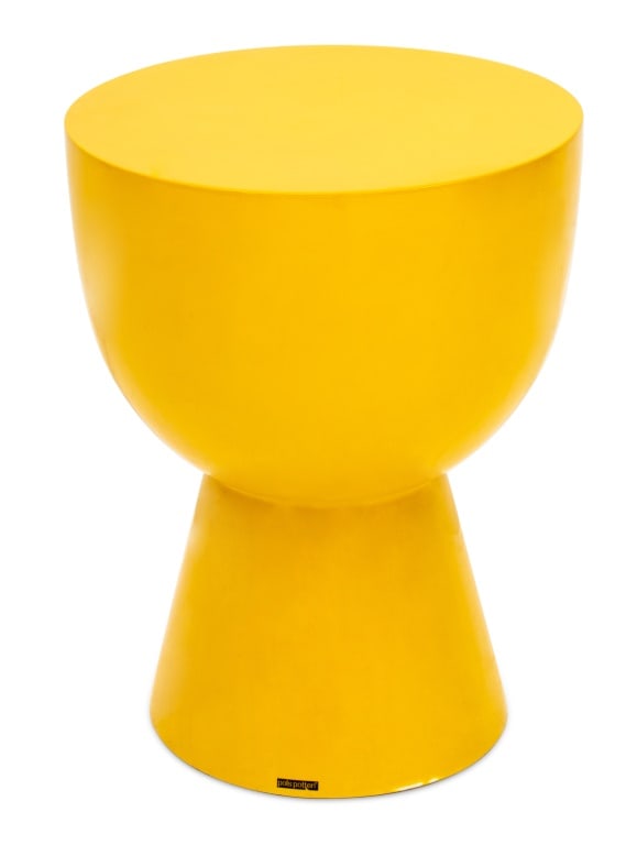 Pols Potten Yellow "Tam Tam" Stool: Pols Potten Yellow "Tam Tam" Stool, Pols Potten label to base. 18.25" H x 14" Diameter. Provenance: From a New York City Collection. Keywords: Contemporary Furniture, Postmodern Furniture, MCM Style,
