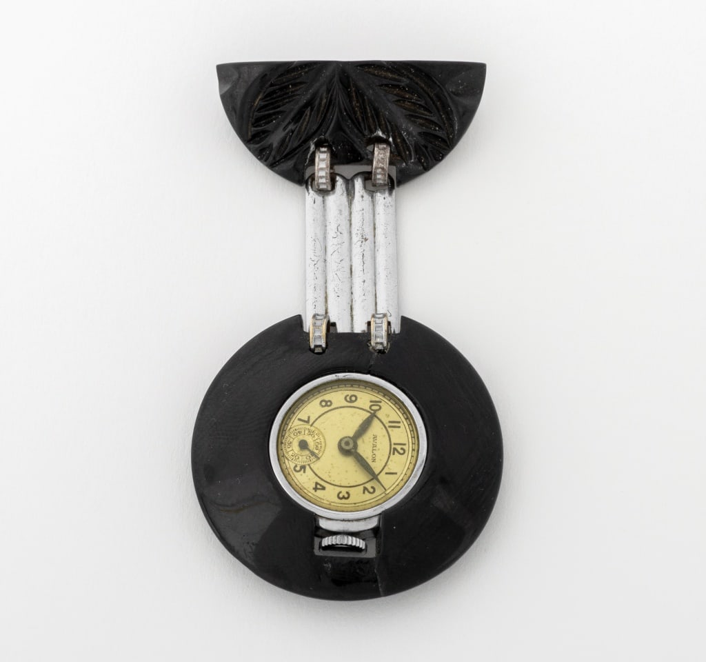 Art Deco Style Bakelite Watch Brooch (1 of 5)