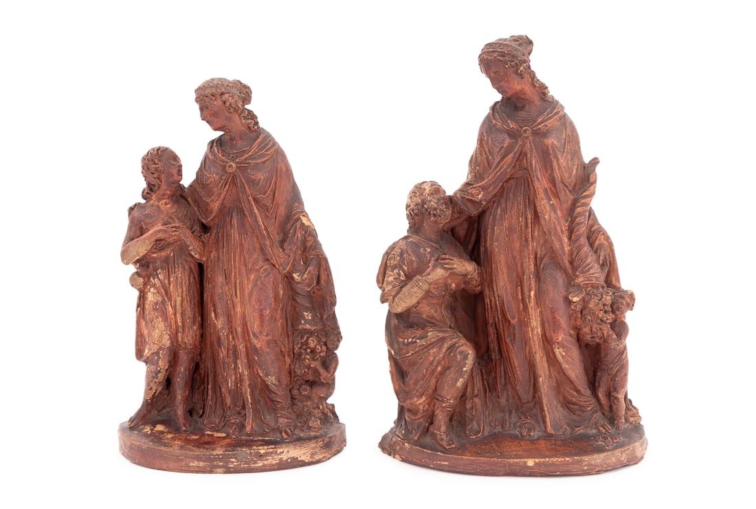 Italian Glazed Ceramic Demeter Figural Groups, 2 (1 of 9)