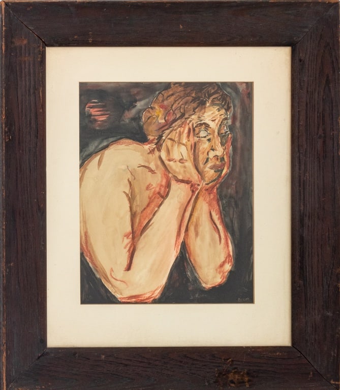 Charles Blum Portrait of a Man Mix Media on Paper (1 of 6)