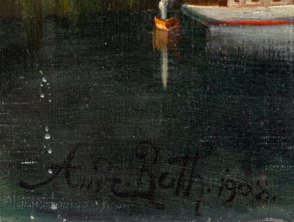 Andreas Roth Alpine Lake Oil on Canvas, 1908 - 5