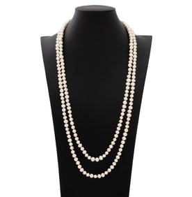 Cultured Drop Pearl Long Necklace