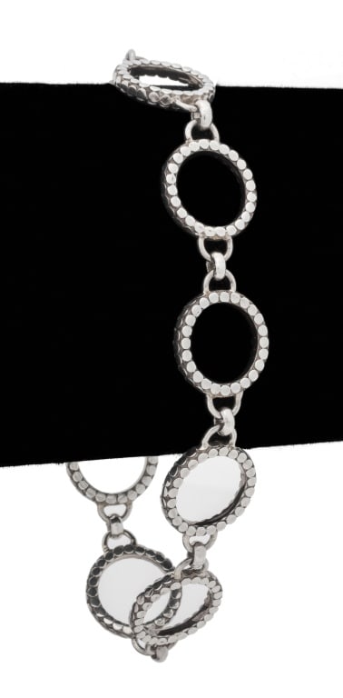 Sterling Silver Circle Dot Links Bracelet (1 of 6)