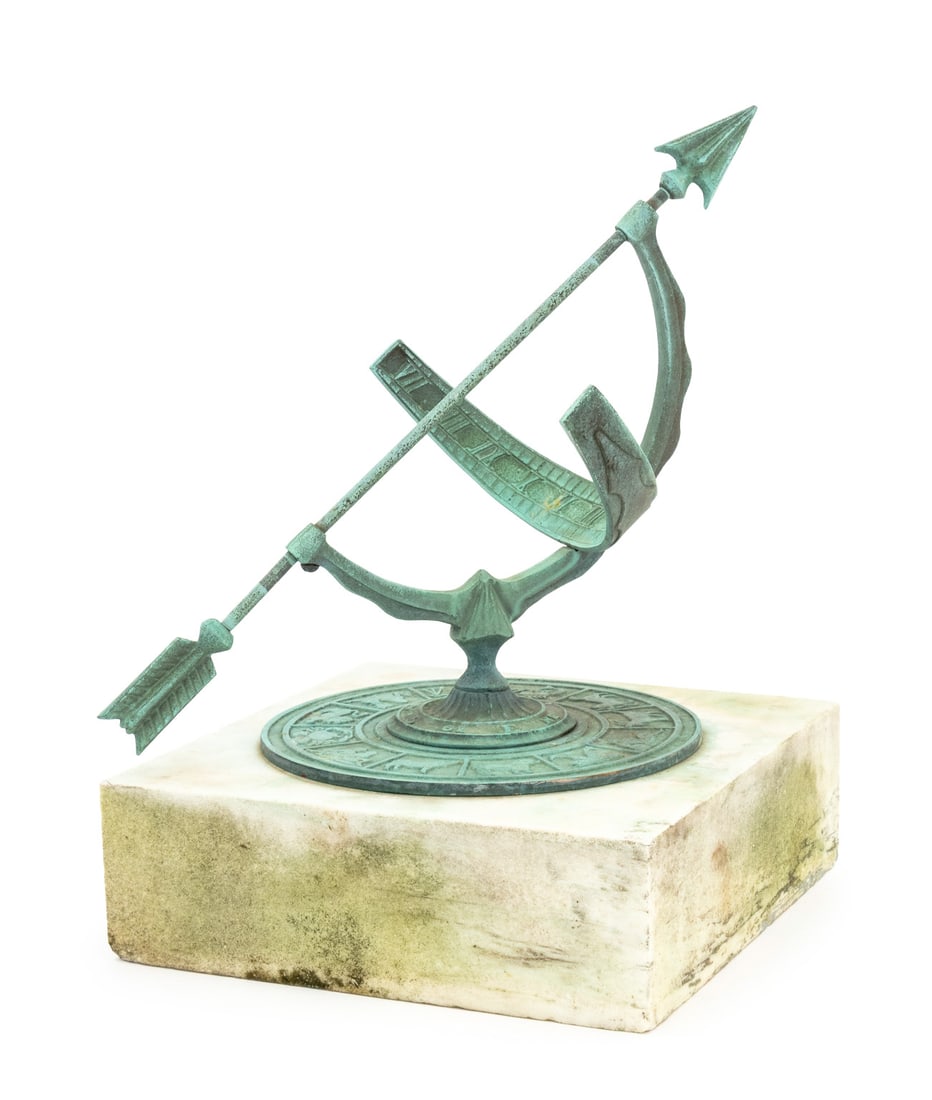 Continental Verdigris Copper Armillary Sundial (1 of 8)