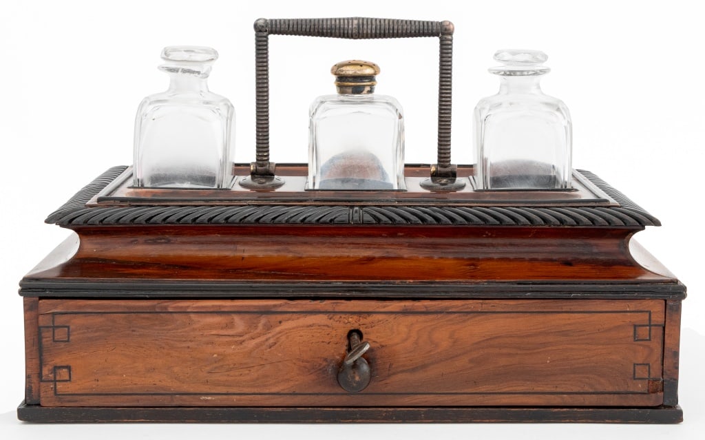 Regency Silver Mounted Yew Inkstand, 1816 (1 of 9)