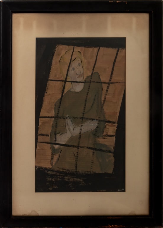 Charles Blum Woman in Window Gouache, 1946 (1 of 5)