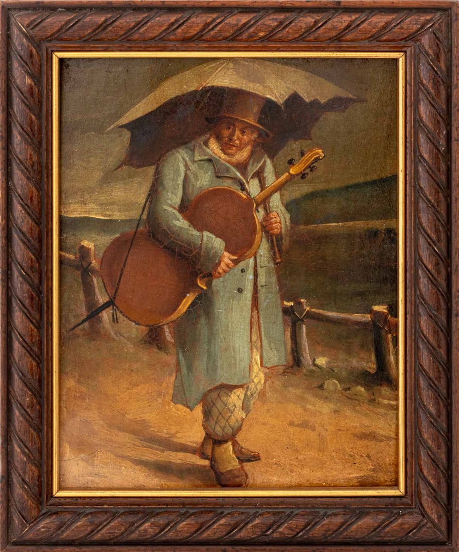 After Domenico Induno "Musicista" Oil, 19th C. (1 of 7)
