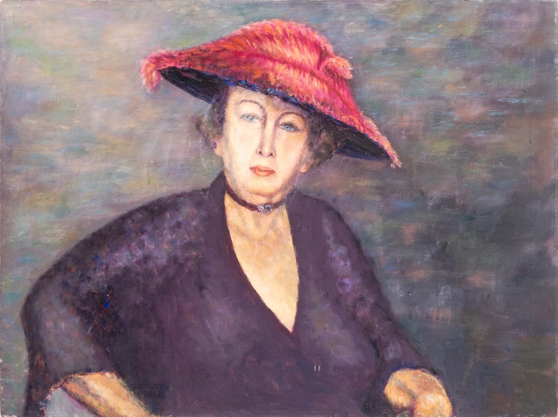Louise Berle Portrait of a Woman in Hat Oil (1 of 5)