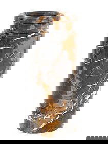 Portoro Marble Umbrella Stand: Portoro Marble Umbrella Stand, cylindrical form. 20" H x 8" Diameter. Provenance: From a Brooklyn Collection. Keywords: Specimen Marble, Stone carving, Cane stand, Floor vase, Interior design, Decorat