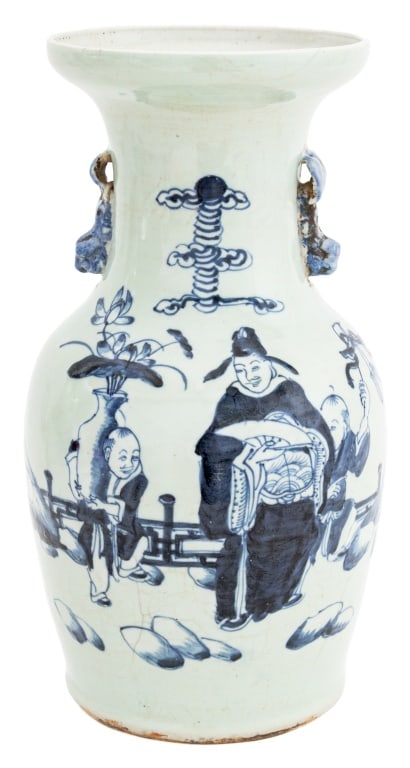 Chinese Blue & White Porcelain Baluster Vase (1 of 6)