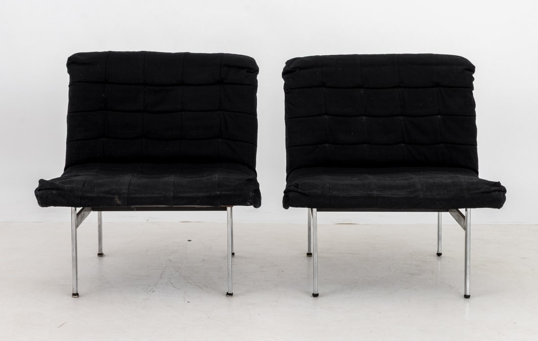 Italian Modern Chrome Lounge Chairs, Pair - 3