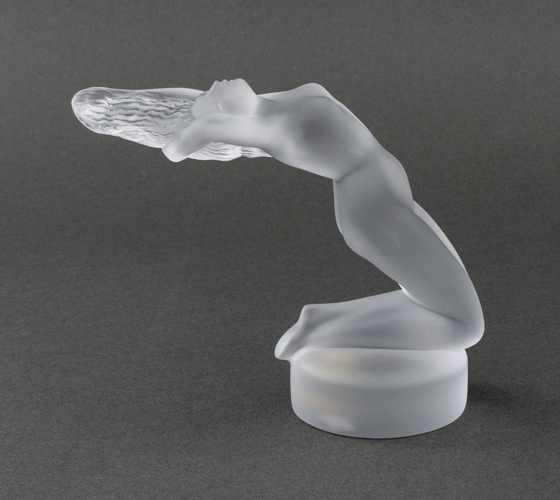 Lalique "Chrysis" Frosted Crystal Sculpture: Lalique "Chrysis" Frosted Crystal Sculpture, etched "Lalique (R) France" mark, "Made in France" and "11809" labels to underside. 5.5" H x 7 W x 2.75" D. Provenance: From a 422 East 72nd Street Estate.