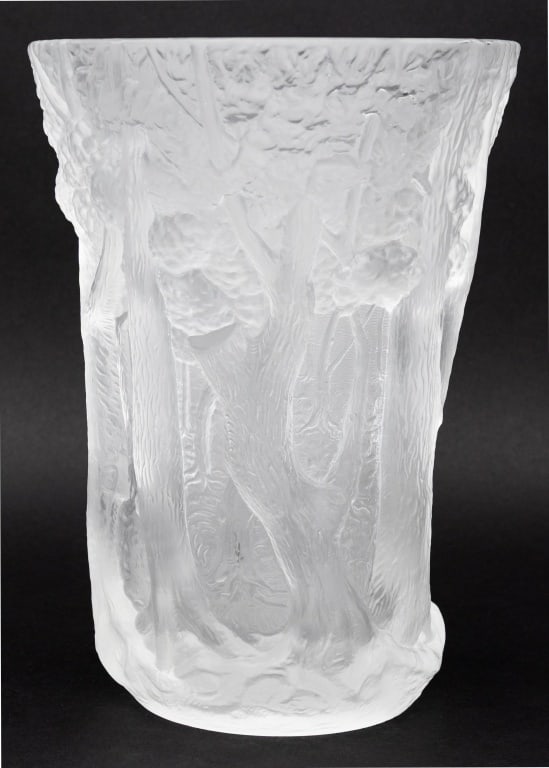 Venini Style Clear Glass Bottle Vases, Pair (1 of 5)