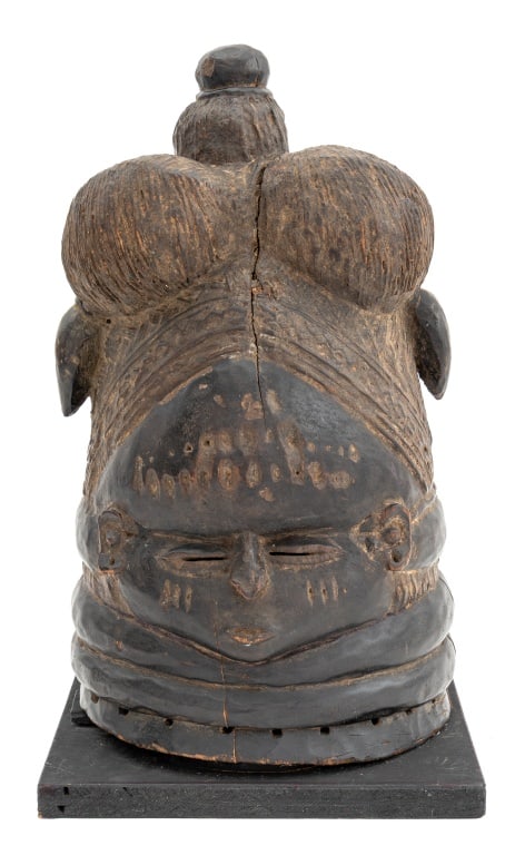 African Mende Carved Wood Helmet Mask (1 of 9)