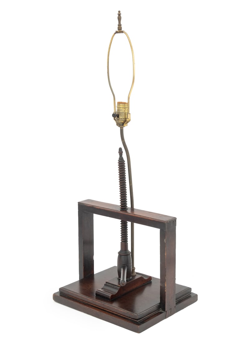 Antique Mahogany Book Press Mounted as a Lamp (1 of 7)