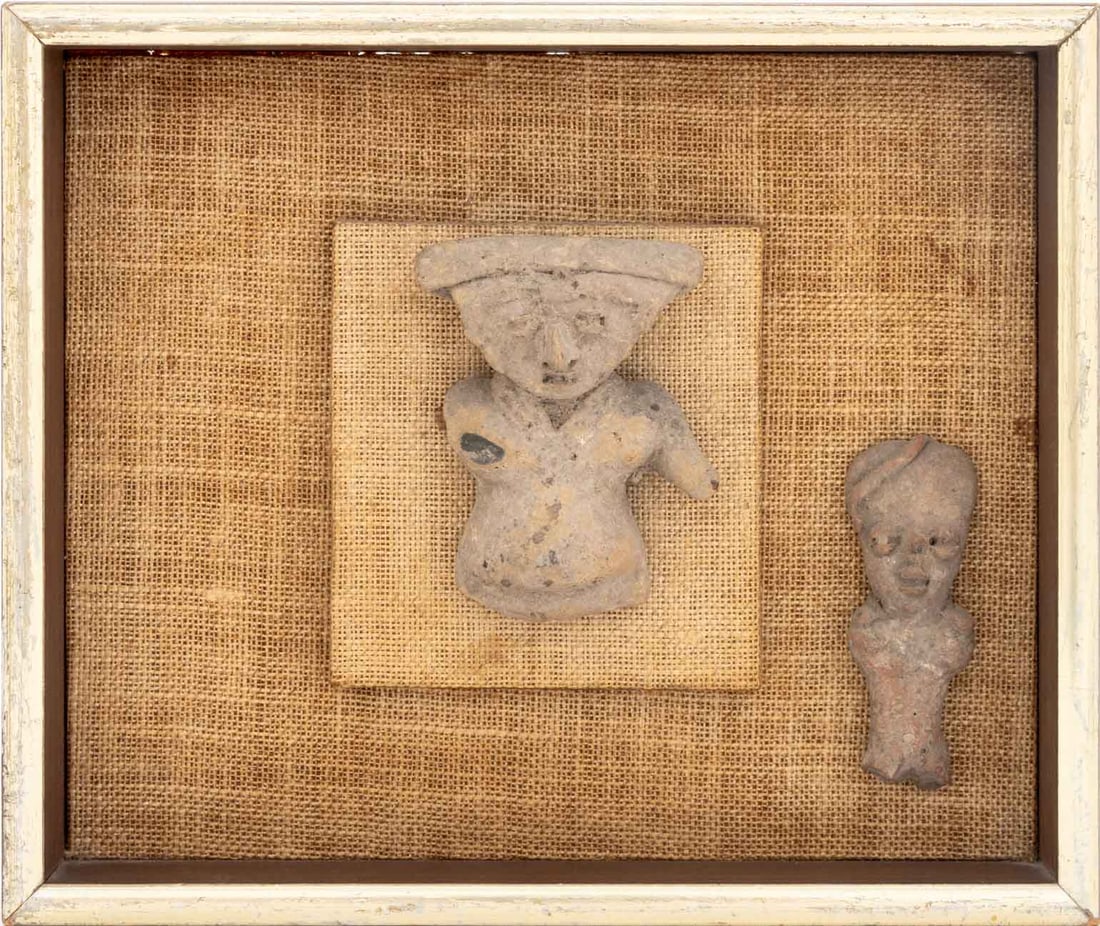 Pre-Columbian Framed Pottery Sculpture Fragments (1 of 5)