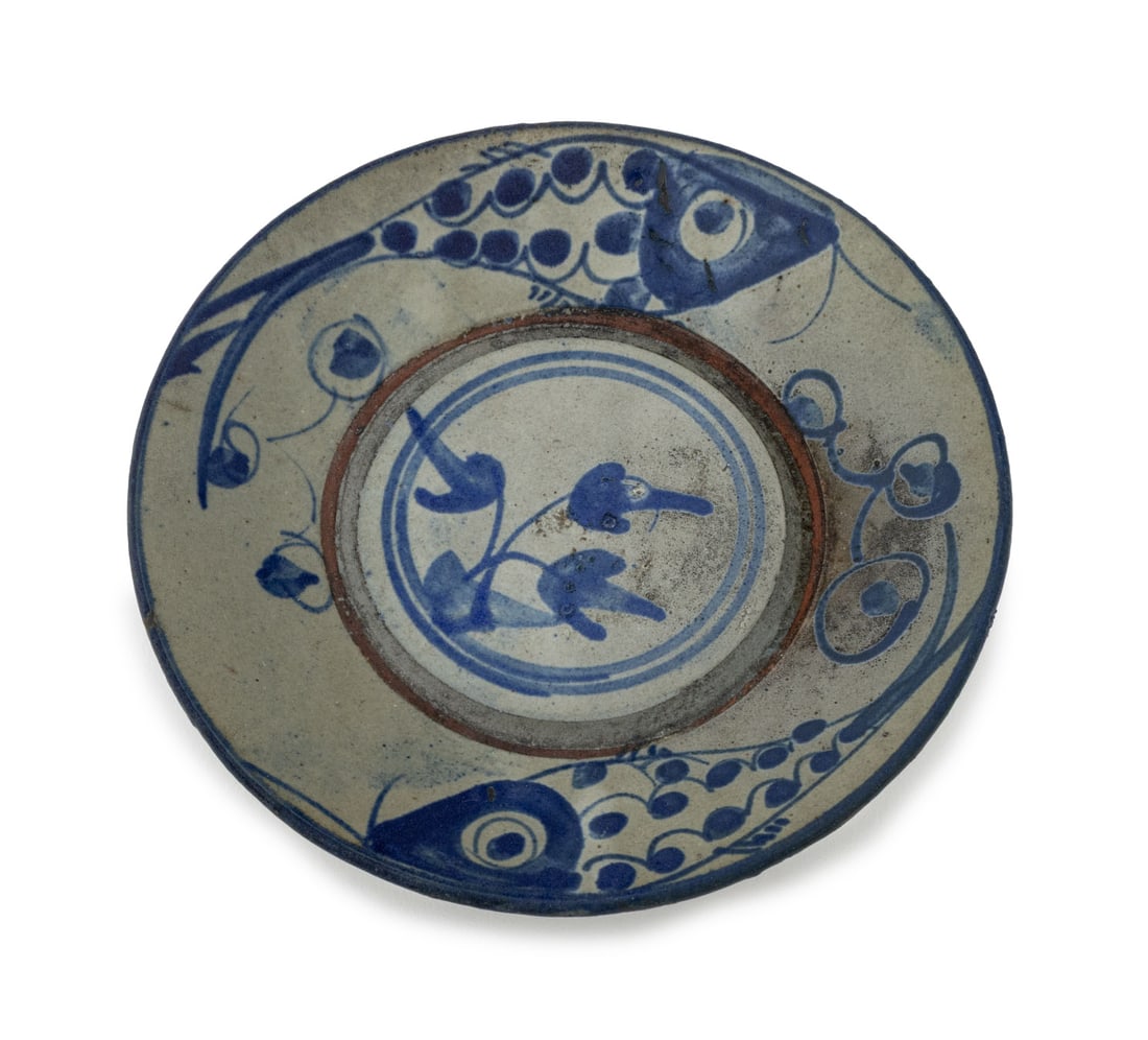 Chinese Blue & White Double Fish Motif Plate (1 of 5)
