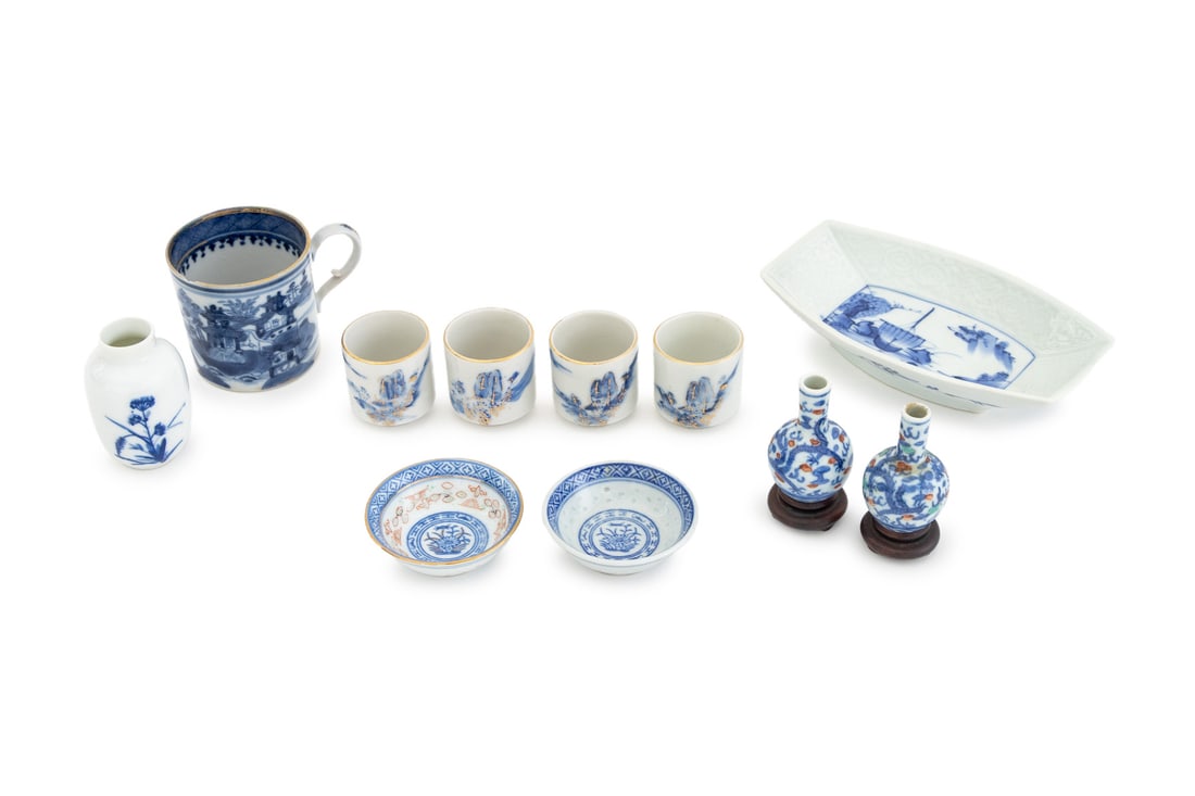 Chinese Blue & White Porcelain Tableware, 11 Pcs. (1 of 16)
