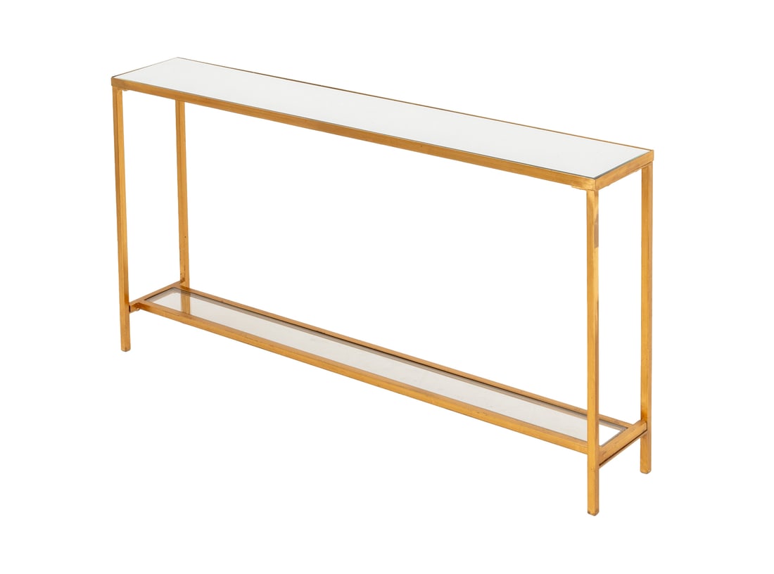 Narrow Gilded Iron Console Table (1 of 6)