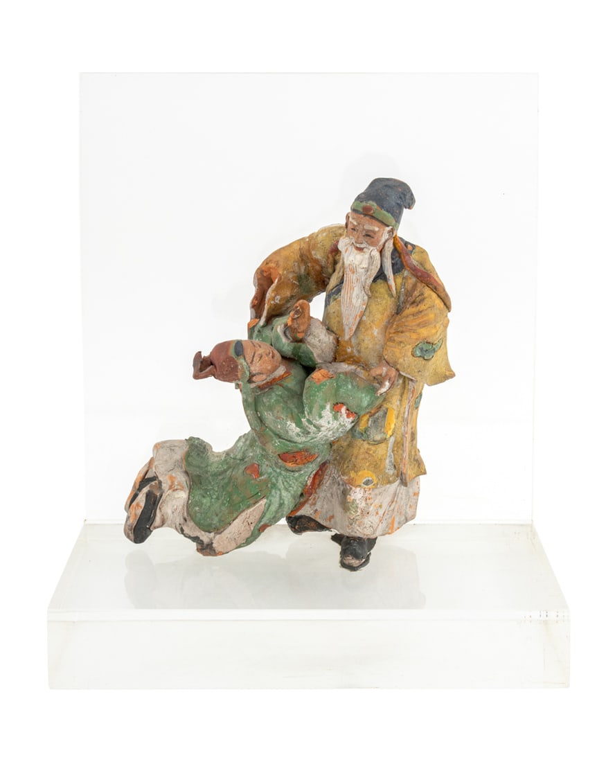 Chinese Sancai Glazed Ceramic Figural Sculpture (1 of 7)