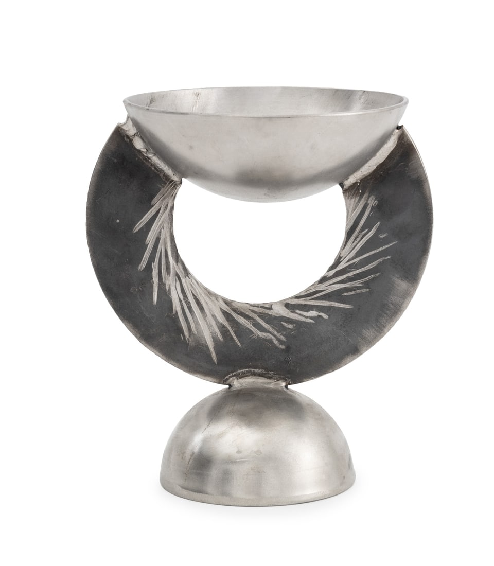 Illegibly Signed Welded Steel Sculptural Tazza (1 of 8)