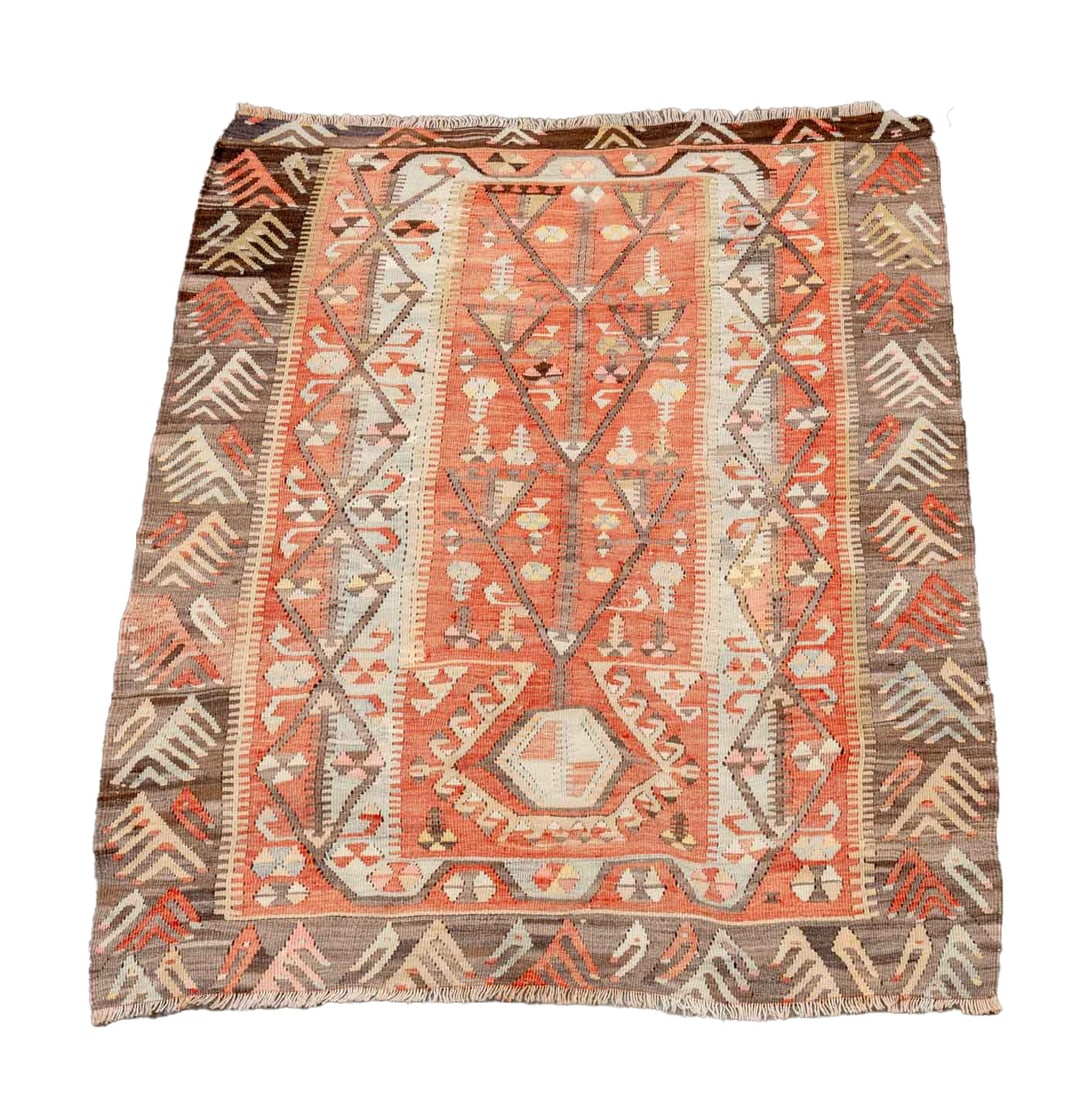 Turkish Kilim Flatweave Rug, 4' 4" x 3' 1.5" (1 of 5)