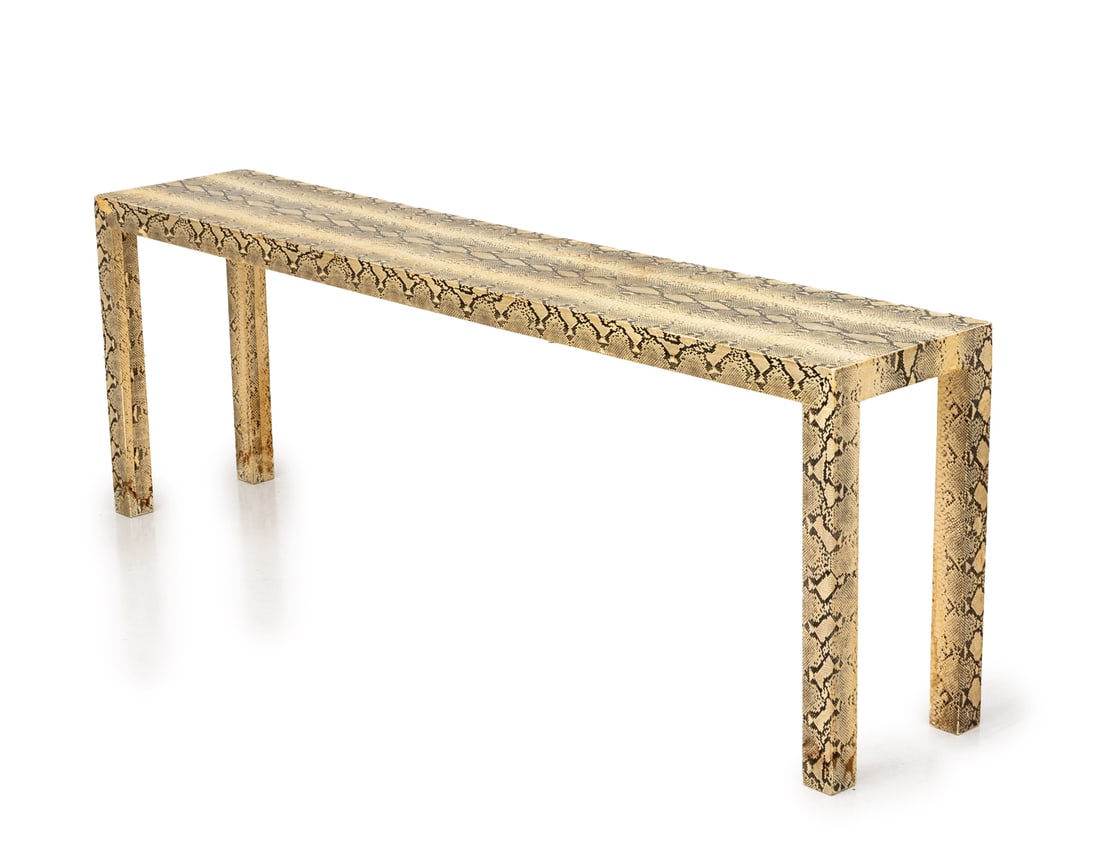 Karl Springer Faux Python Snakeskin Console Table (1 of 9)