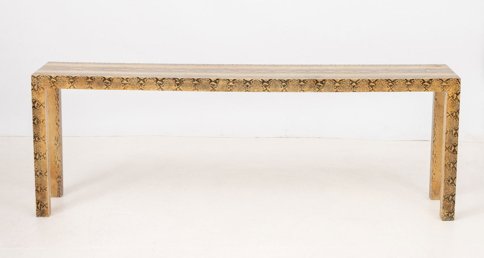 Karl Springer Faux Python Snakeskin Console Table - 2