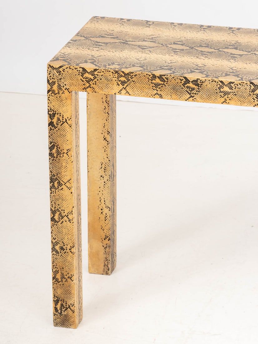Karl Springer Faux Python Snakeskin Console Table - 4