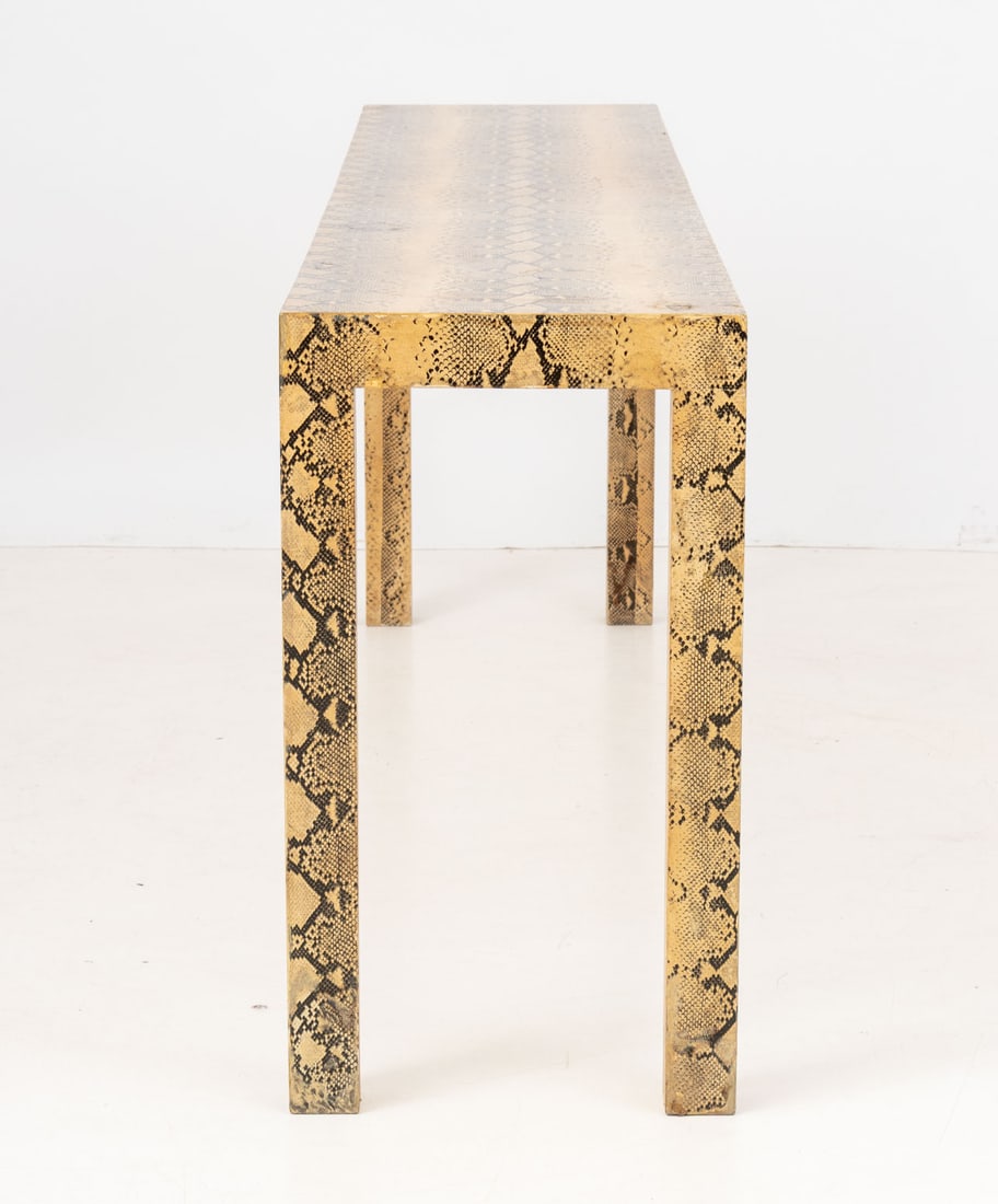 Karl Springer Faux Python Snakeskin Console Table - 8