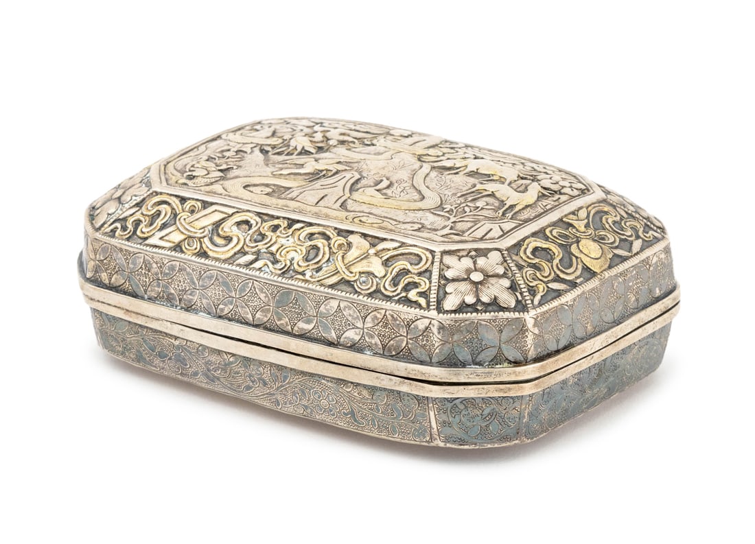 Tibetan Repousse Silver Covered Box (1 of 8)