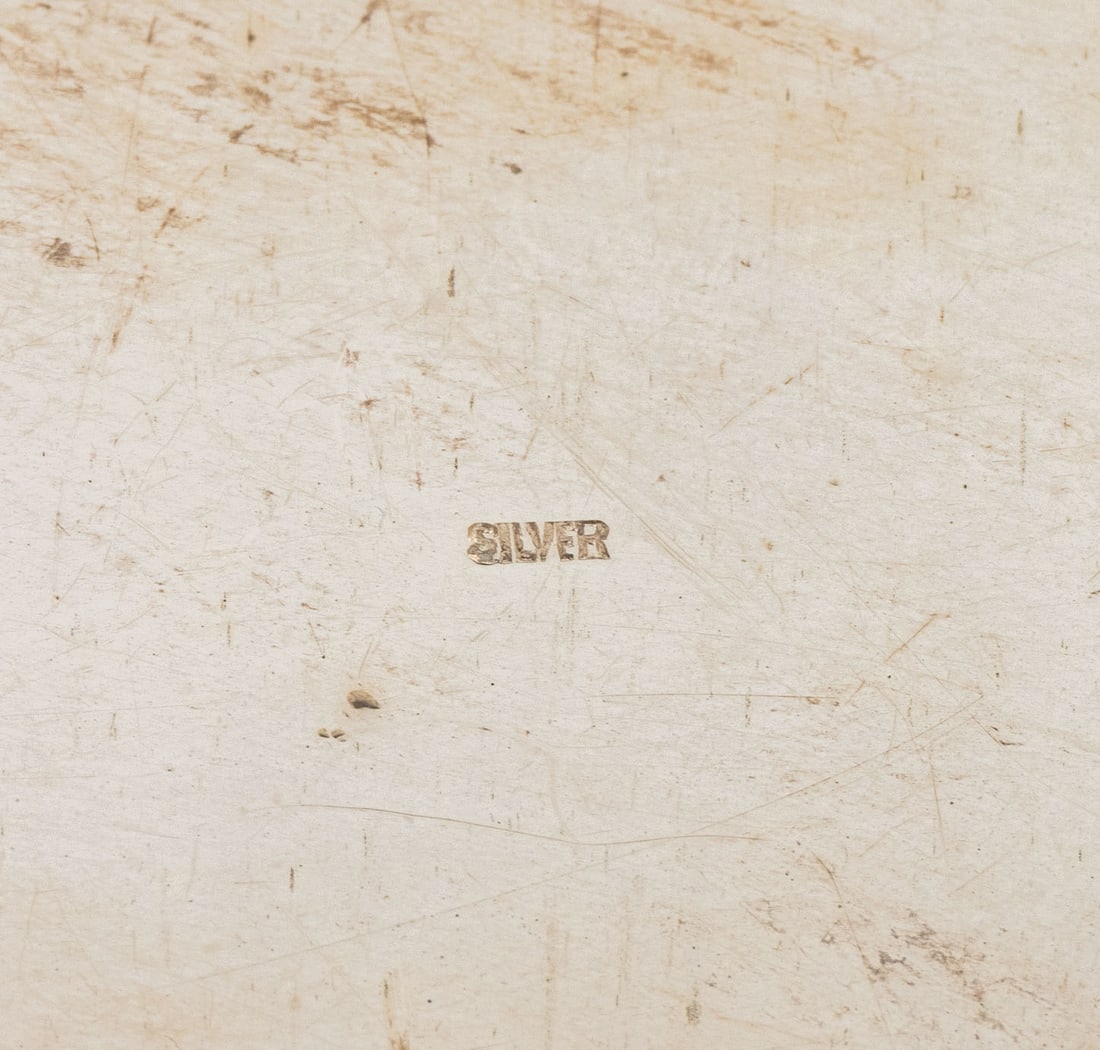 Chinese Gemstone Mounted Silver Covered Box - 11