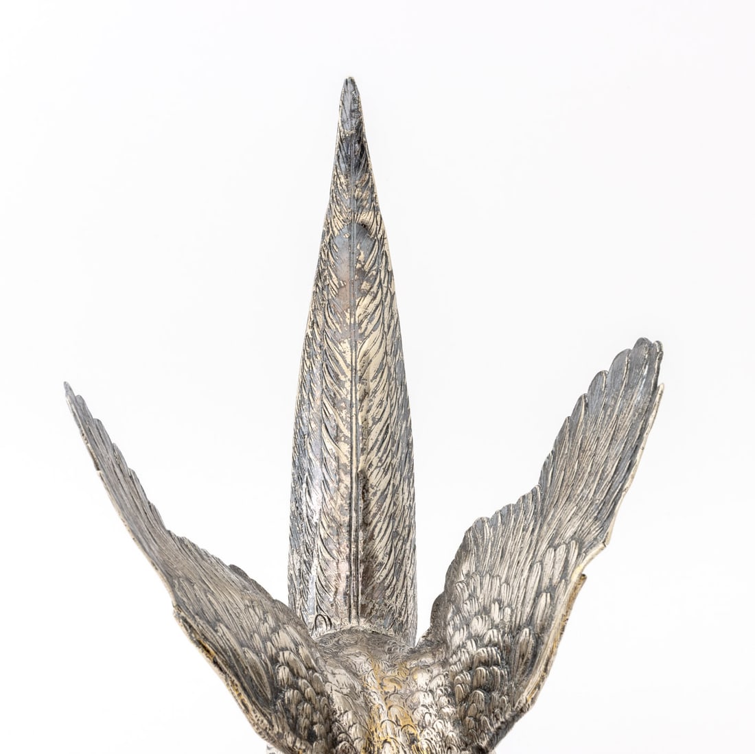 Silvered Metal Pheasant Sculptures, Pair - 6