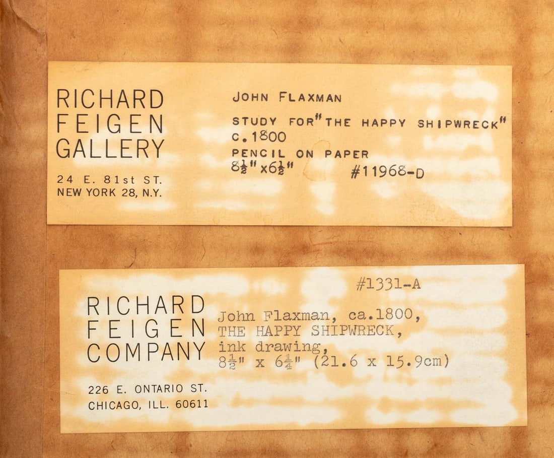 John Flaxman "Study for The Happy Shipwreck", 1800 - 6