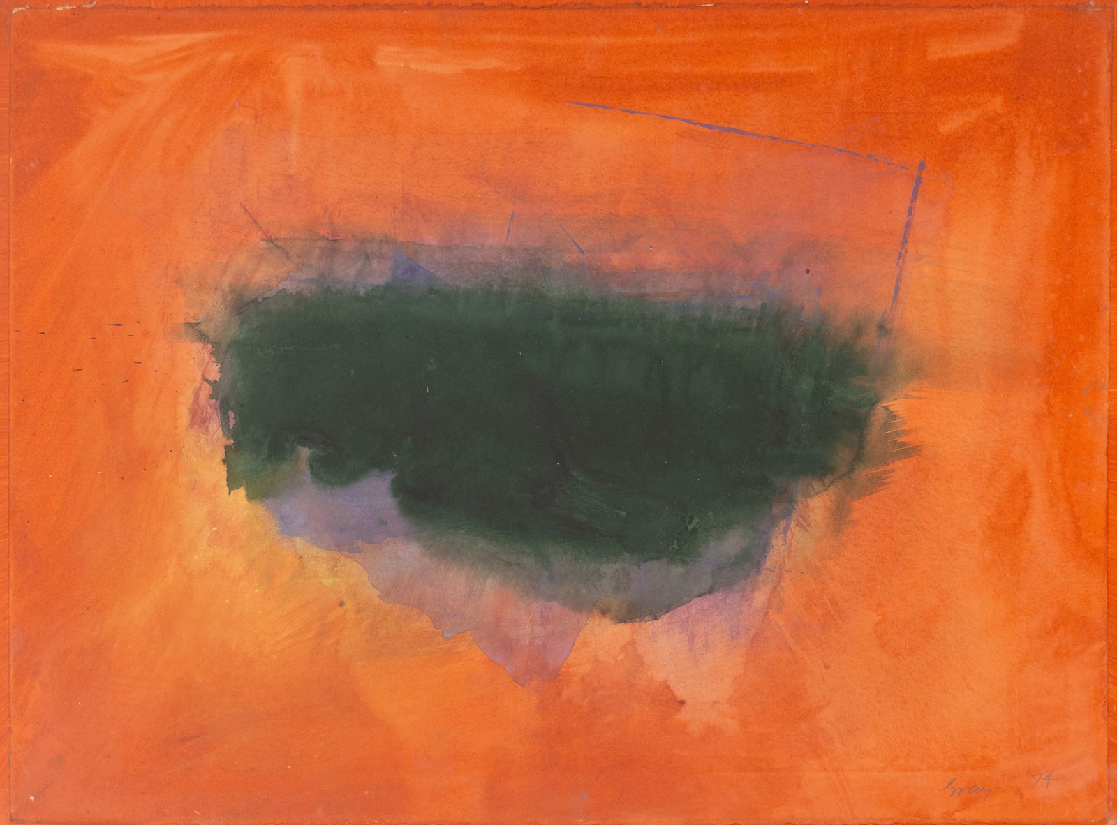 Cleve Gray Abstract Composition Watercolor, 1974 - 2