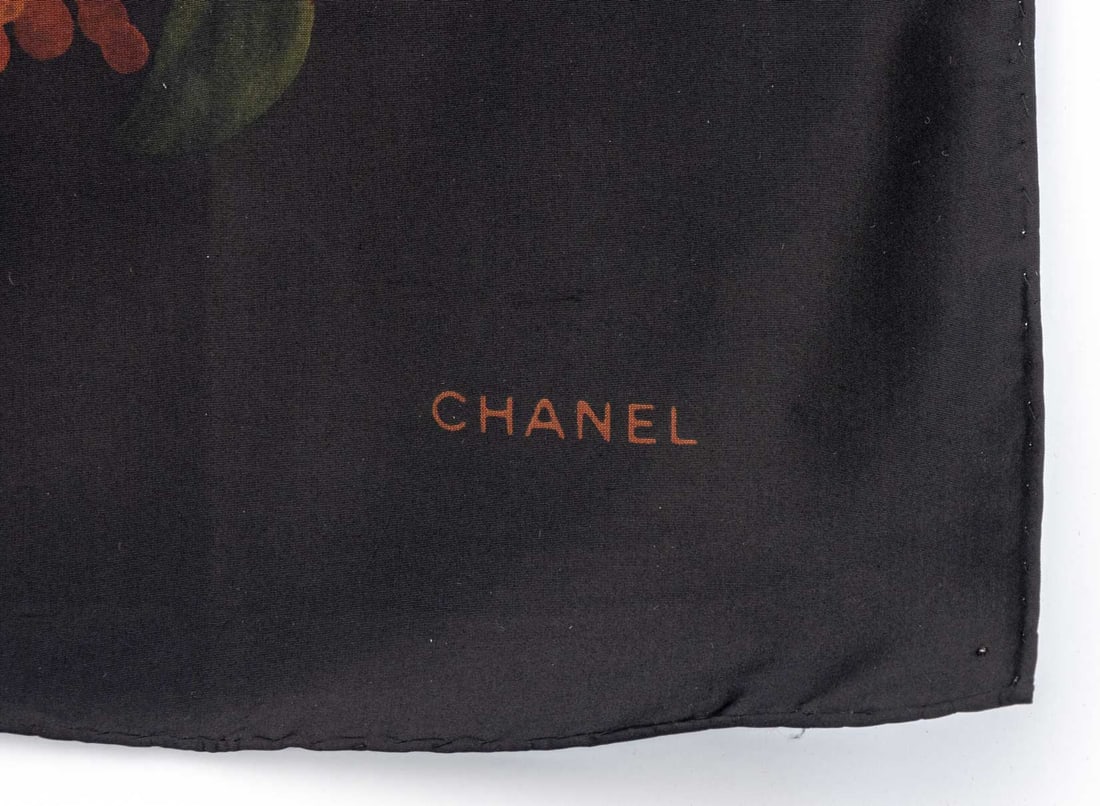 Chanel Floral Pattern Silk Blend Scarf - 5