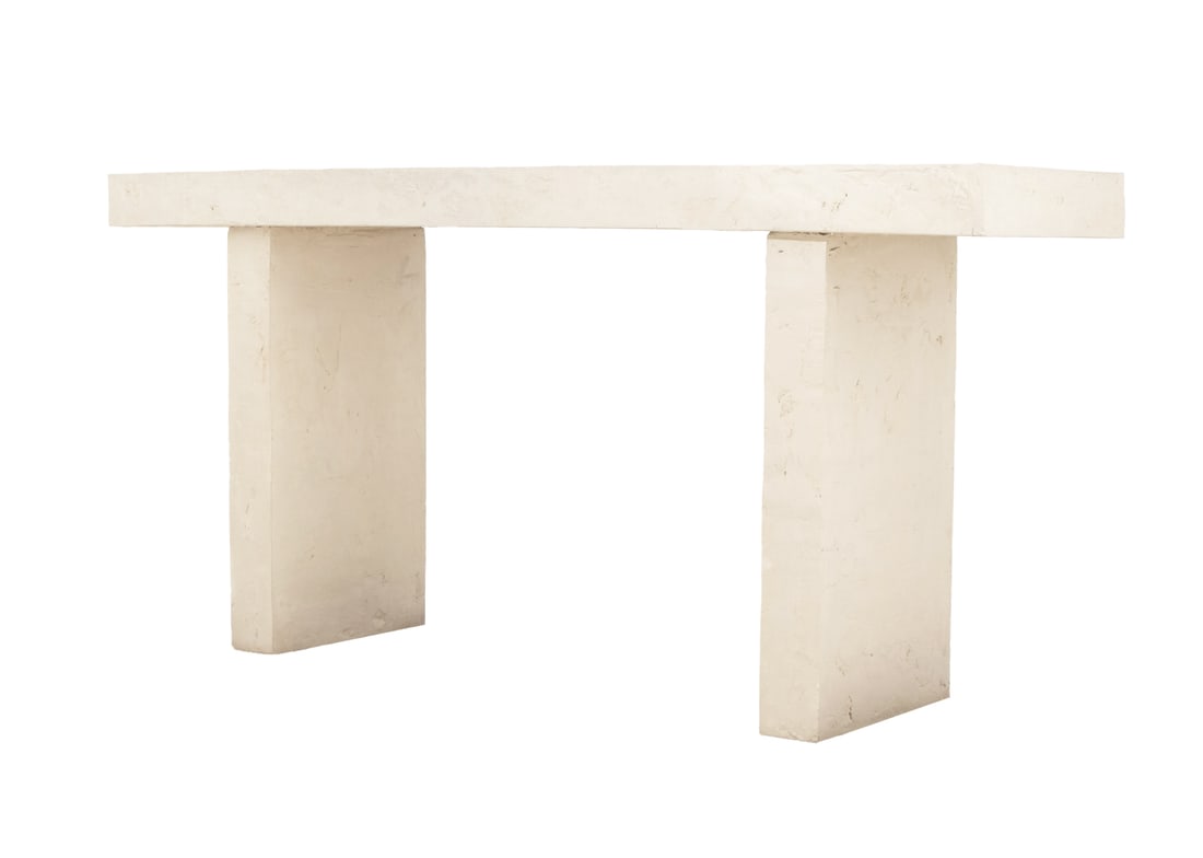 Karl Springer Style Composite & Wood Console Table (1 of 7)