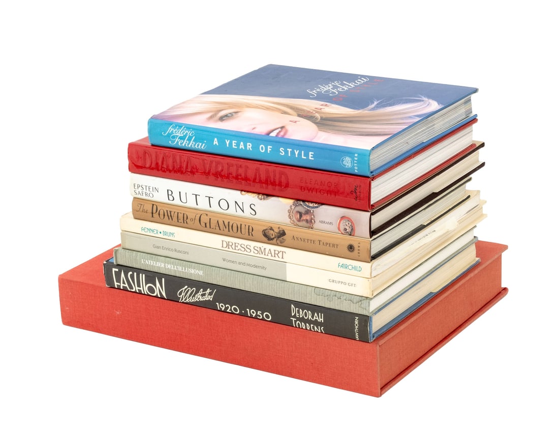 Signed, Etc. Books on Fashion, 9: Collection of Nine Books on Fashion, comprising: "The Best of Flair", ed.: Cowles, Fleur, "Diana Vreeland", Dwight, Eleanor, signed and inscribed by author, "Dress Smart", Fenner, Anne and Sandi Bruns